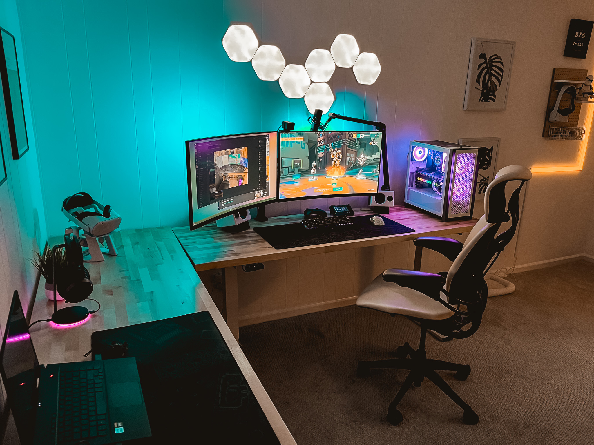 Custom PC Gaming Desk, PC, and Setup
